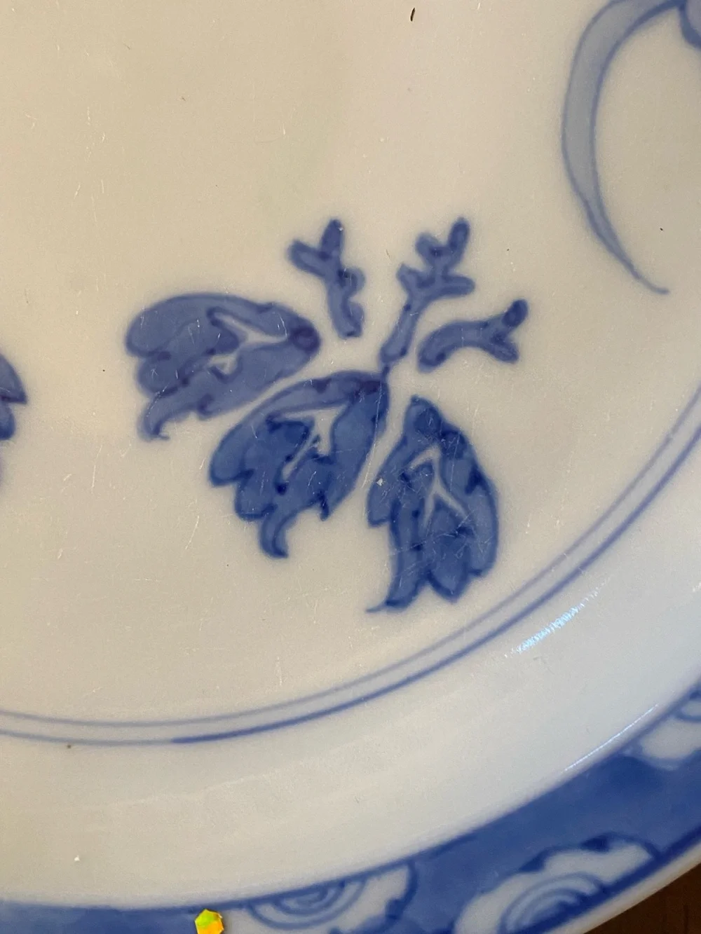 5 Antique Japanese Imari Porcelain Plates Blue White Dragon Meiji Marked Fuku